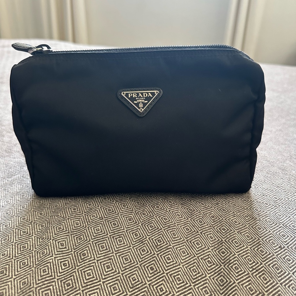 Prada Black Nylon cosmetic pouch